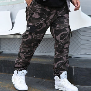 Autumn large size overalls men's tide brand casual pants men's outdoor trend plus size loose camouflage jogger pants 9XL 8XL 7XL